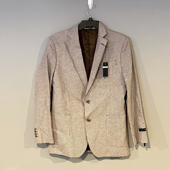 Nwt men’s Stafford size 40R 2 button suit jacket color brown houndstooth
